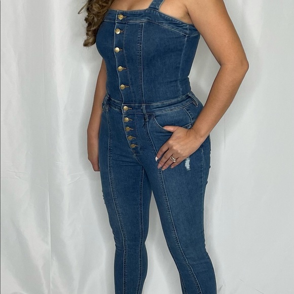 Jean tight jumpsuit - Picture 3 of 7